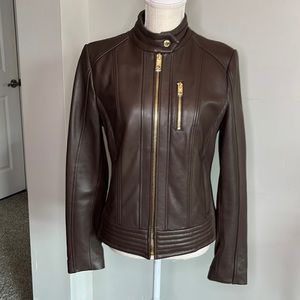 MICHAEL Michael Kors Brown Leather Jacket